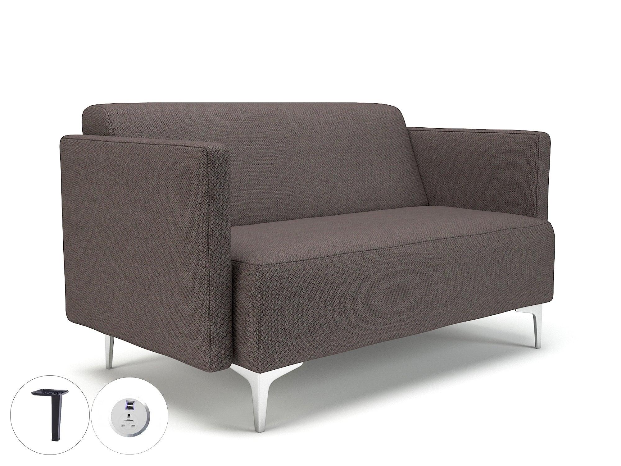 Napa Slim Arm 125cm Wide Sofa in Camira Era Fabric with Socket