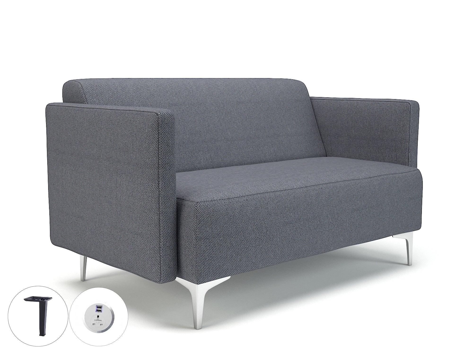 Napa Slim Arm 125cm Wide Sofa in Camira Era Fabric with Socket