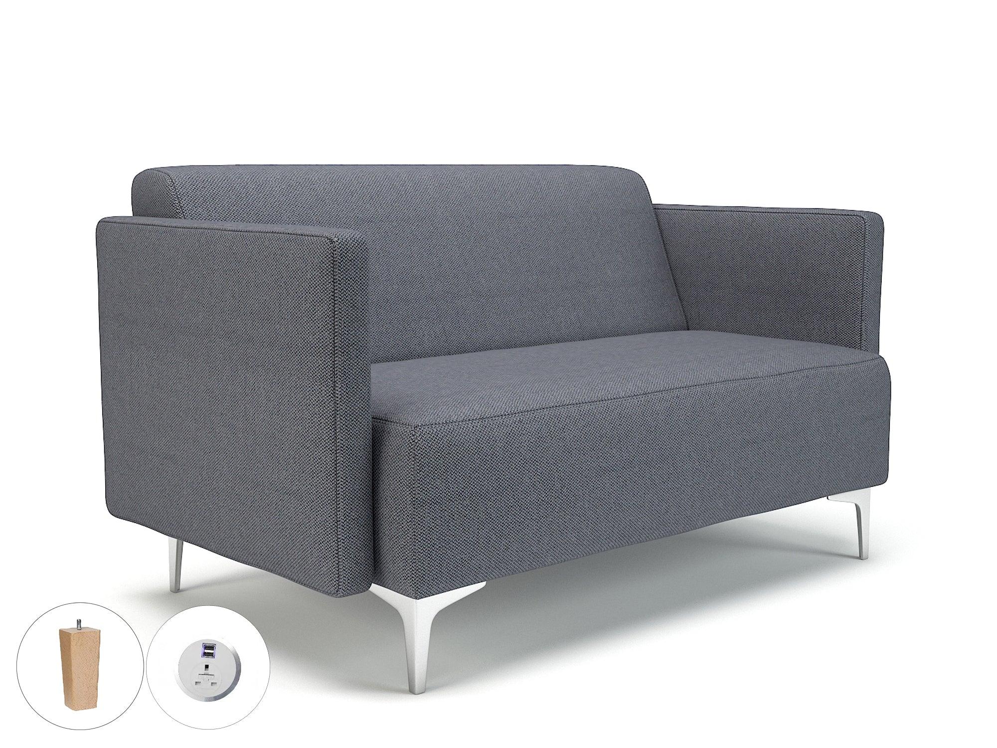 Napa Slim Arm 125cm Wide Sofa in Camira Era Fabric with Socket