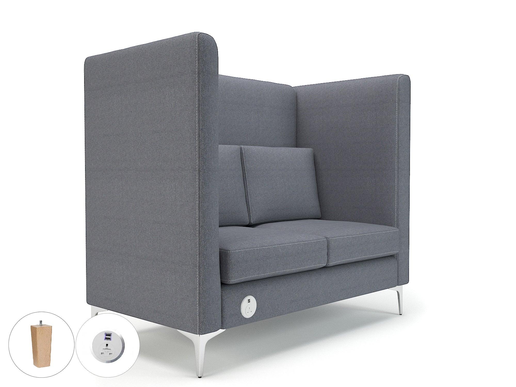 Altus 128cm Wide Privacy Booth in Camira Era Fabric with Socket