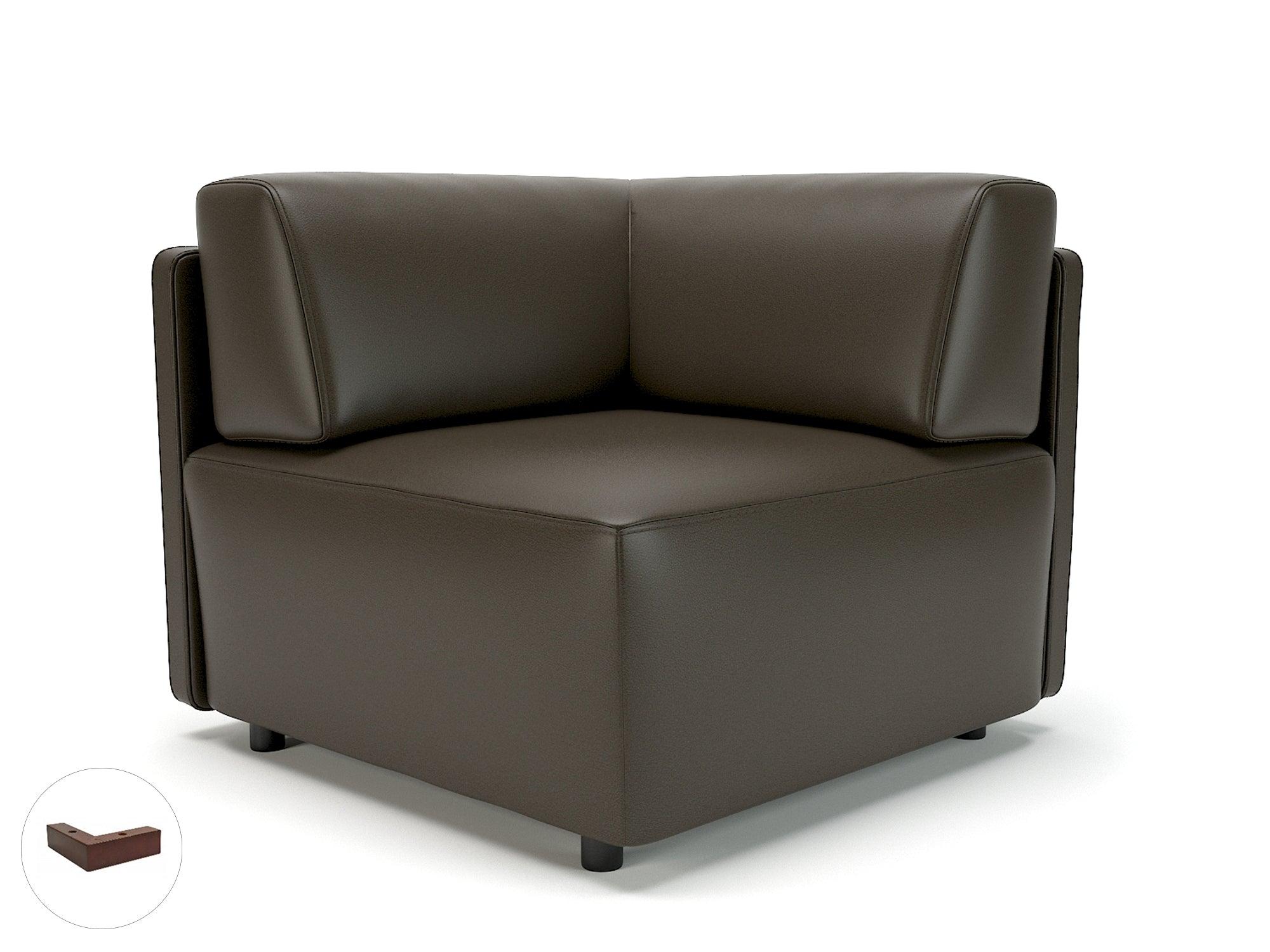 Loomis 87cm Wide Corner Unit in Cristina Marrone Ultima Faux Leather