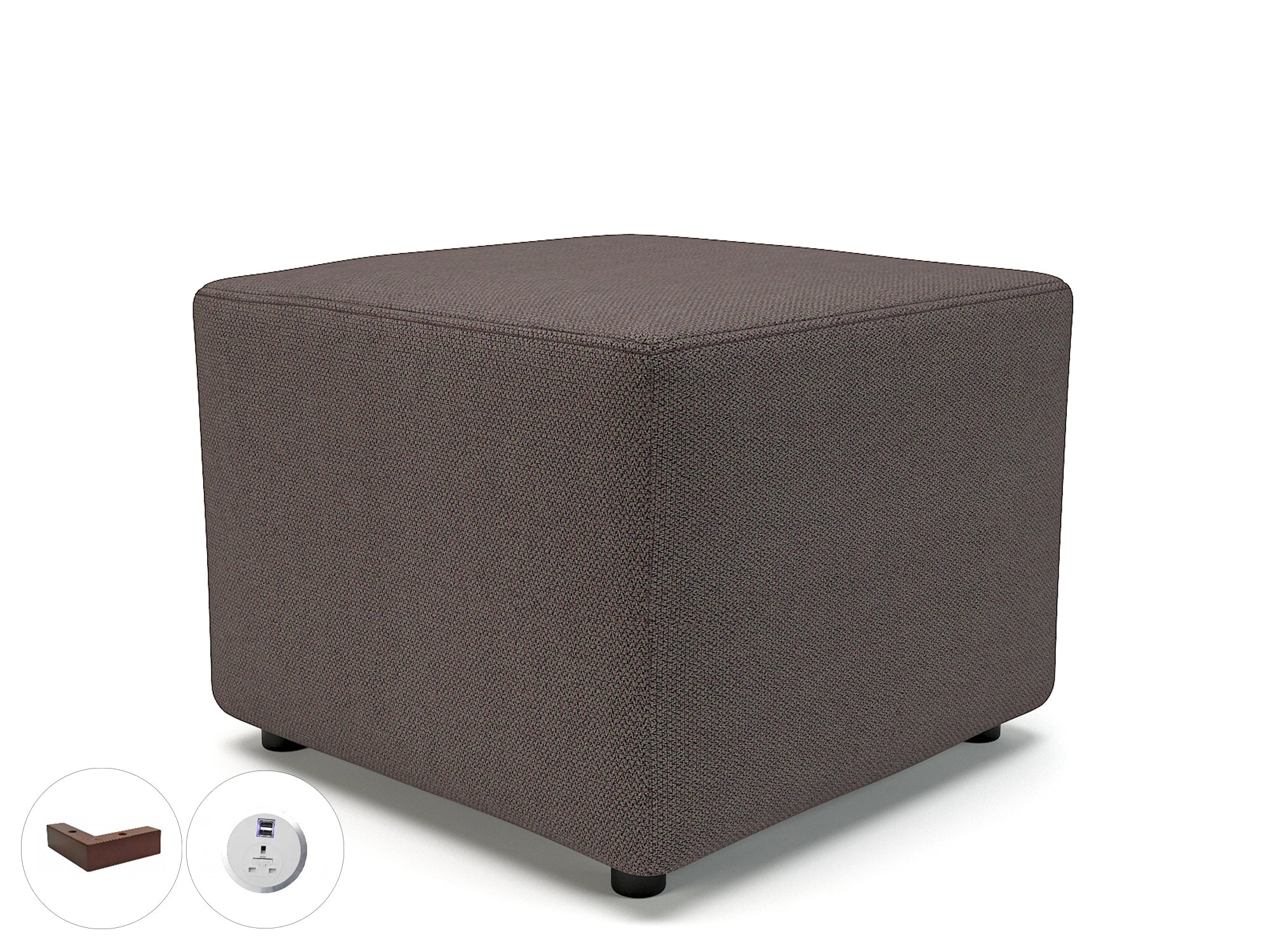 Crofton 62cm Square in Camira Era Fabric with Socket