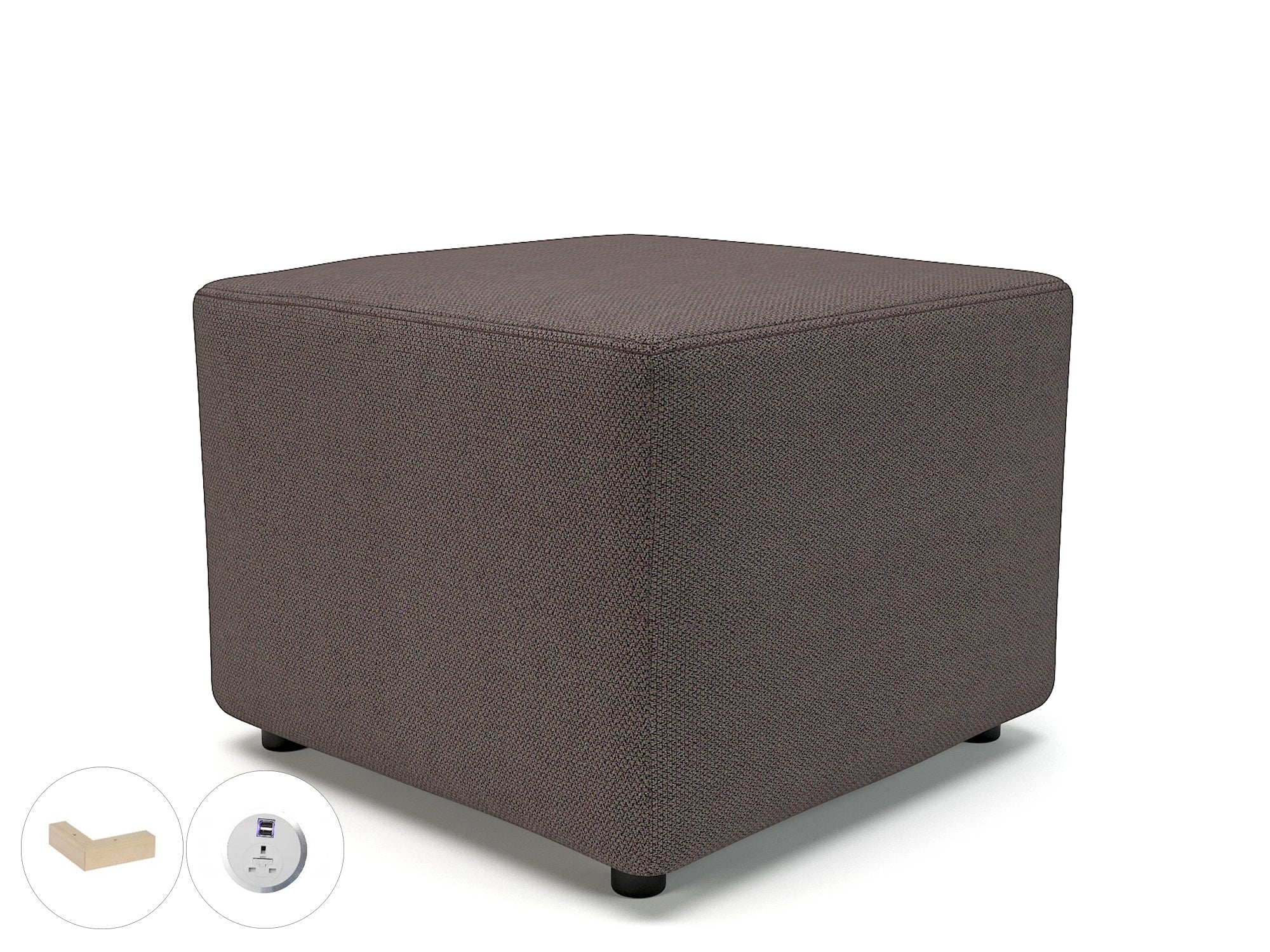 Crofton 62cm Square in Camira Era Fabric with Socket