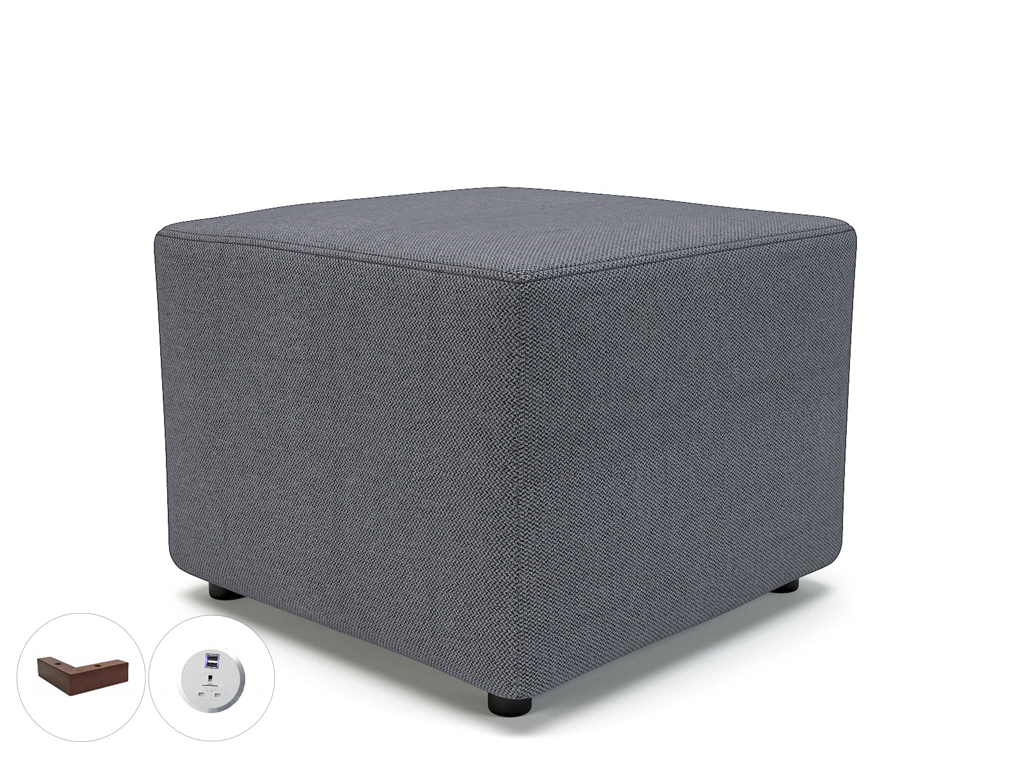 Crofton 62cm Square in Camira Era Fabric with Socket