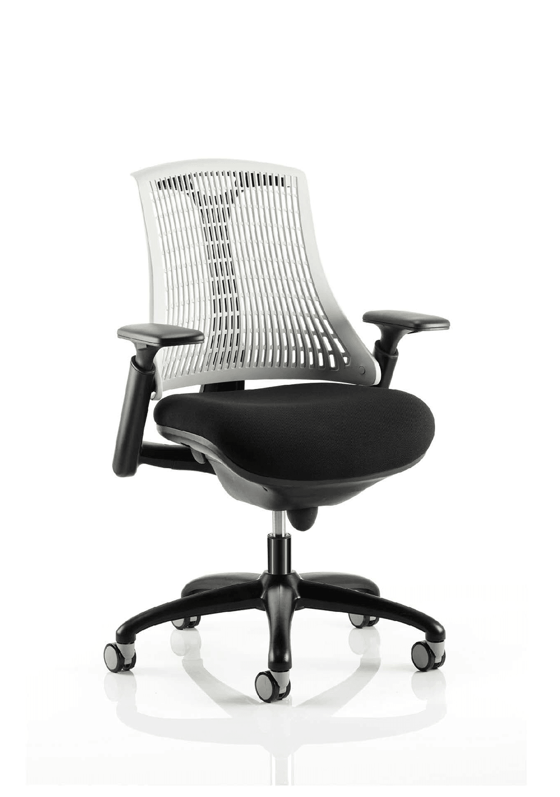 Flex Medium Back Black Frame Task Operator Office Chair with Arms