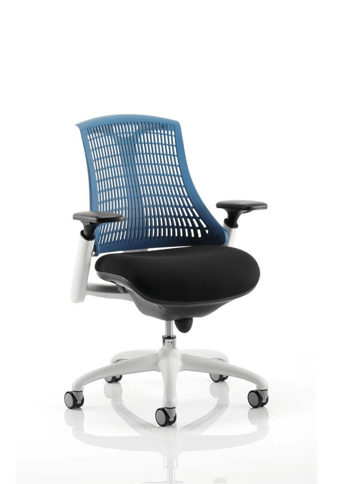 Flex Medium Back White Frame Task Operator Office Chair with Arms