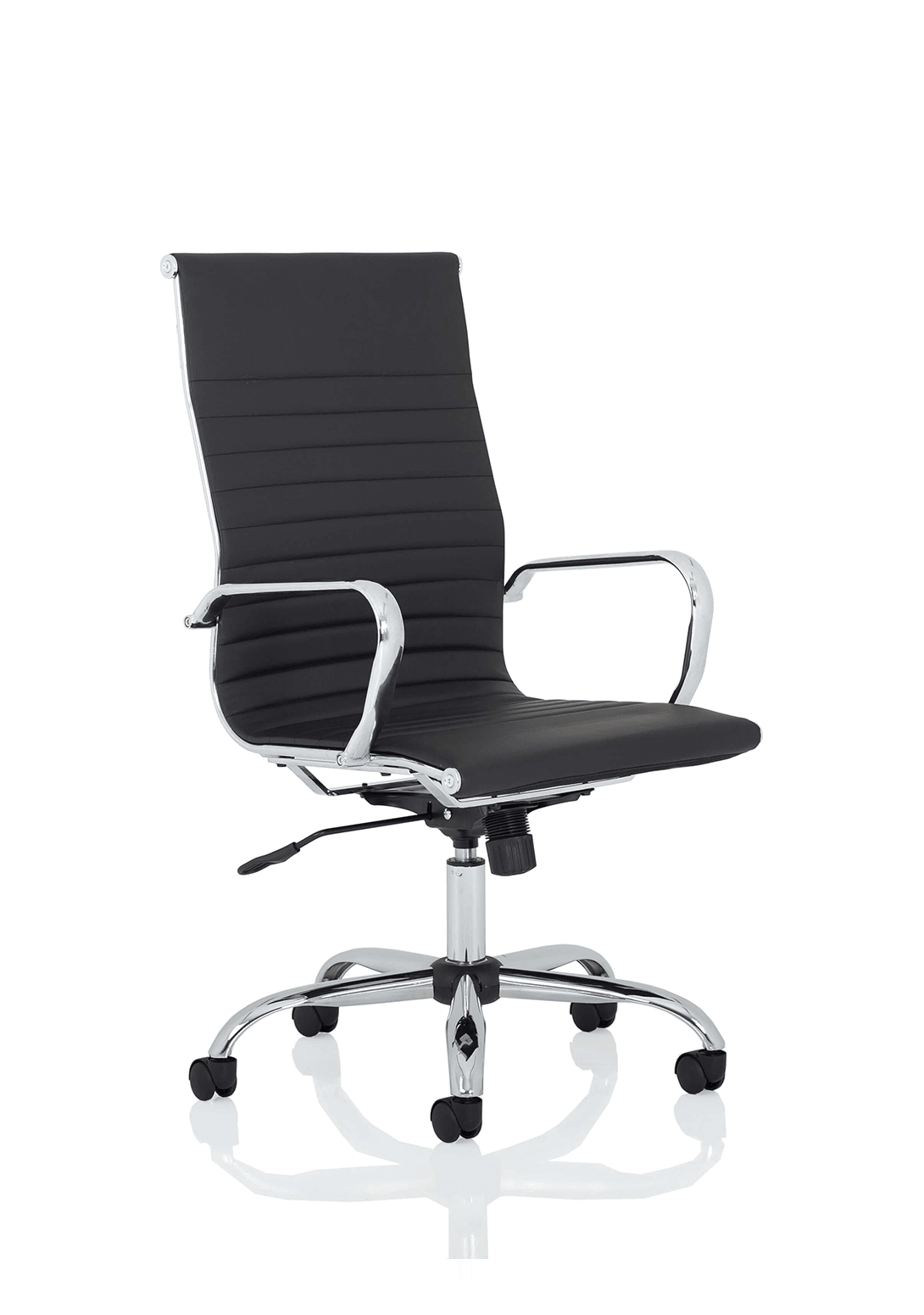 Nola Black Leather Executive Office Chair with Arms