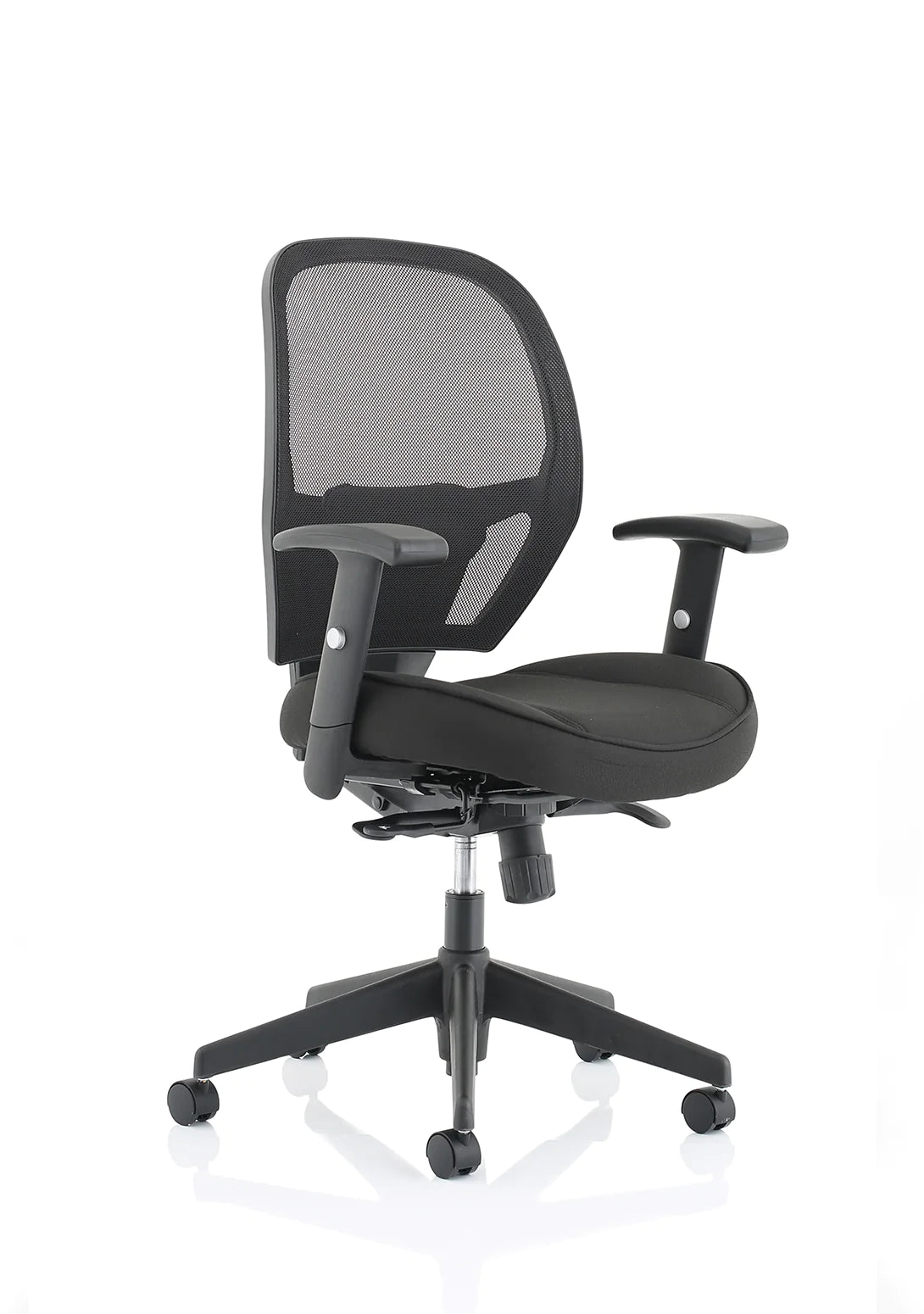 Denver High Mesh Back Black Task Operator Office Chair with Arms