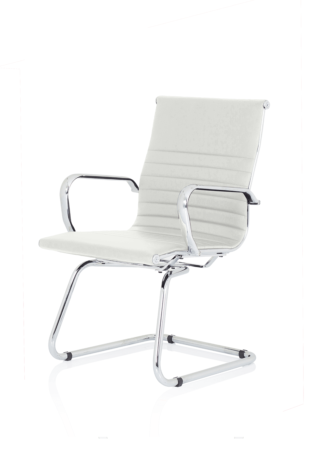 Nola Black Leather Cantilever Visitor Chair with Arms