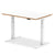 Oslo Air Height Adjustable Desk White Top Natural Wood Edge White Frame