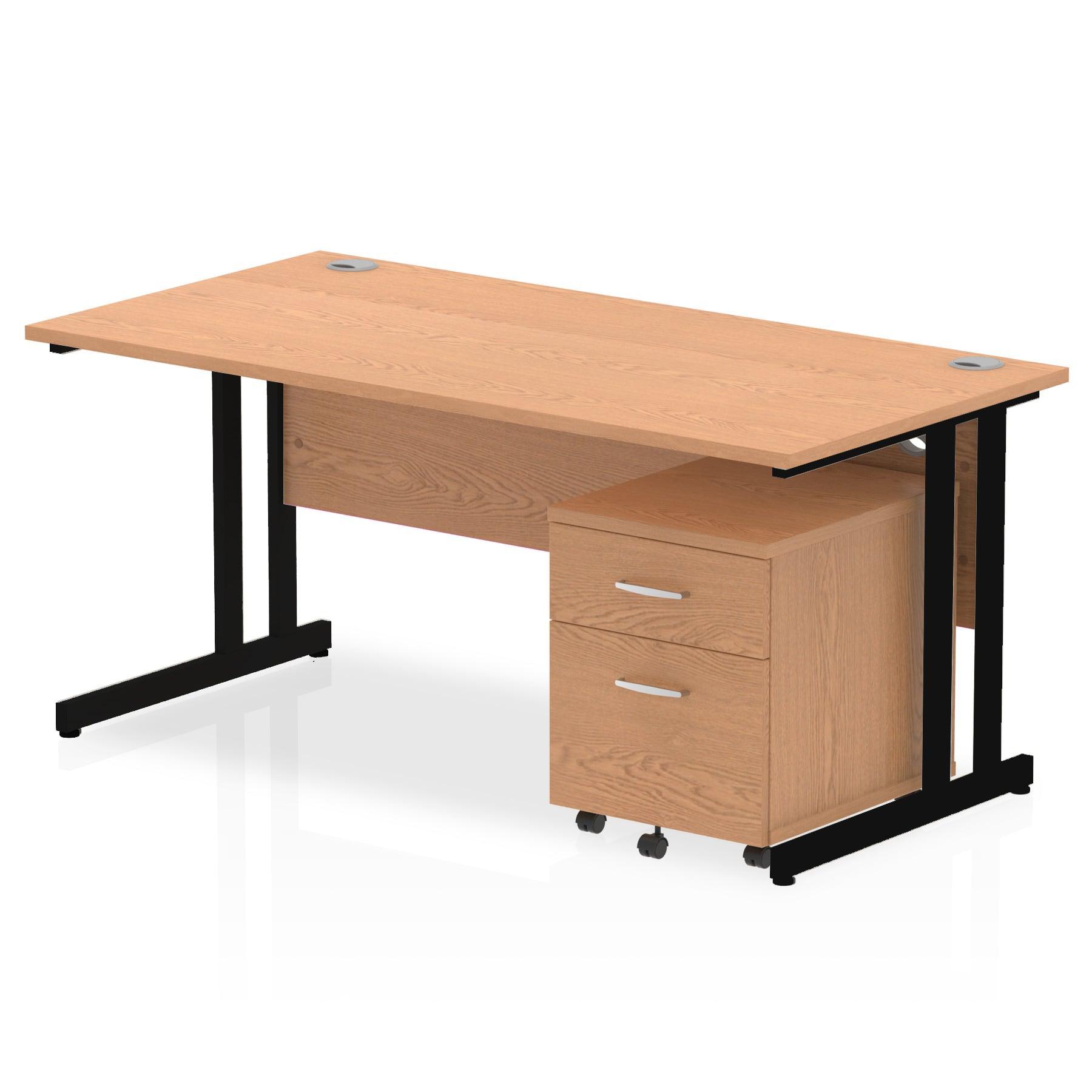 Impulse 1600mm Cantilever Straight Desk With Mobile Pedestal