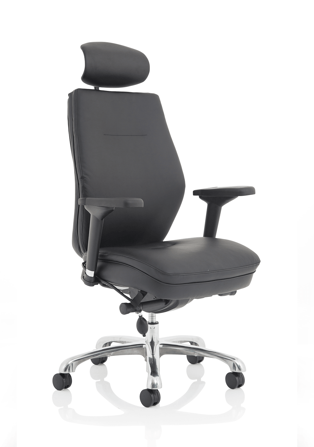 Heavy Duty Leather Posture Chair with Adjustable Arms &amp; Headrest