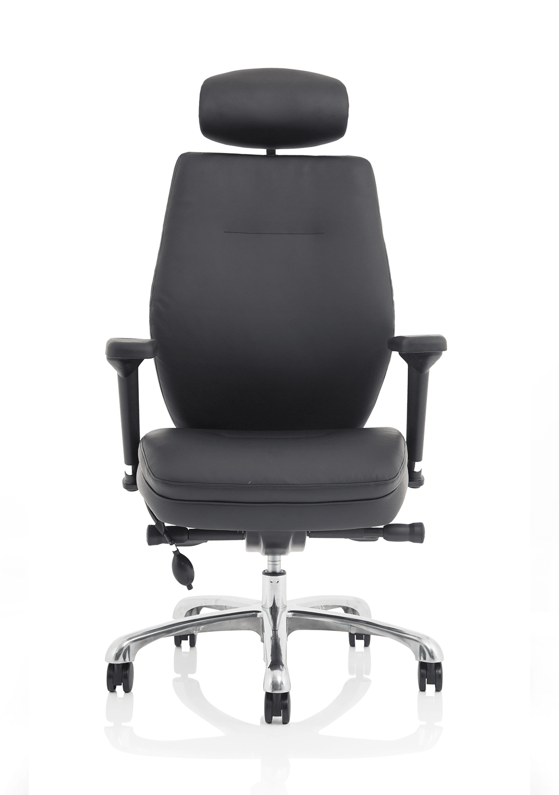 Heavy Duty Leather Posture Chair with Adjustable Arms & Headrest