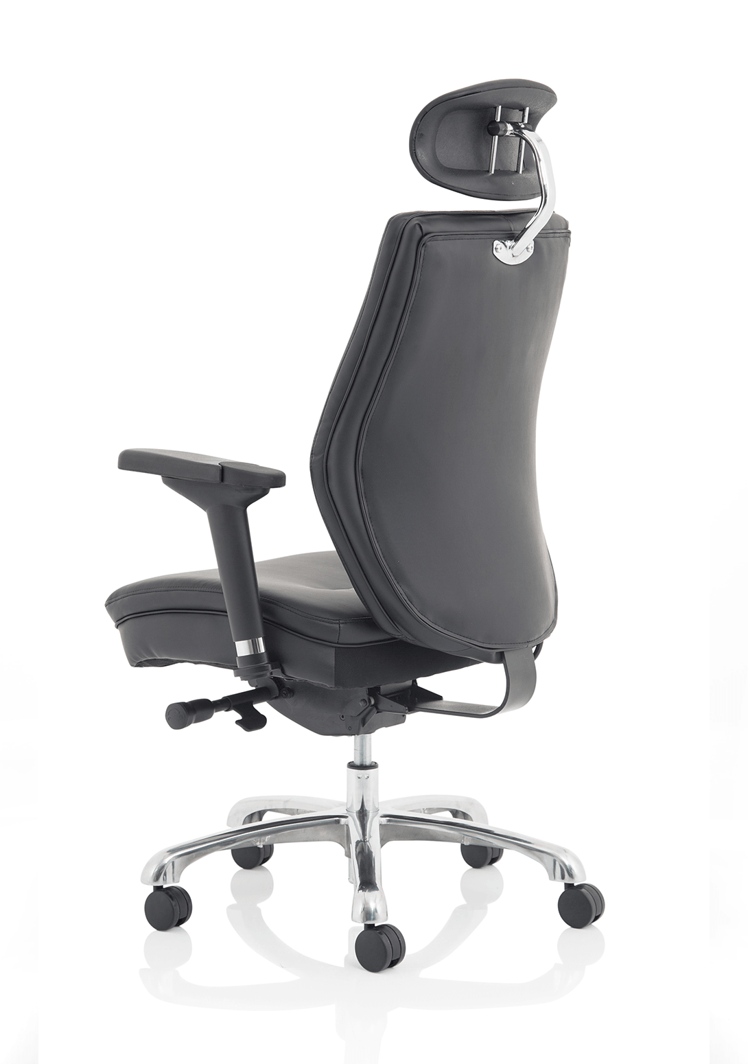 Heavy Duty Leather Posture Chair with Adjustable Arms & Headrest