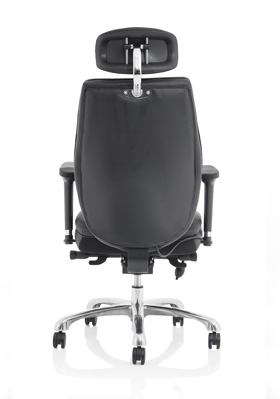 Domino High Back Black Posture Chair with Arms and Headrest