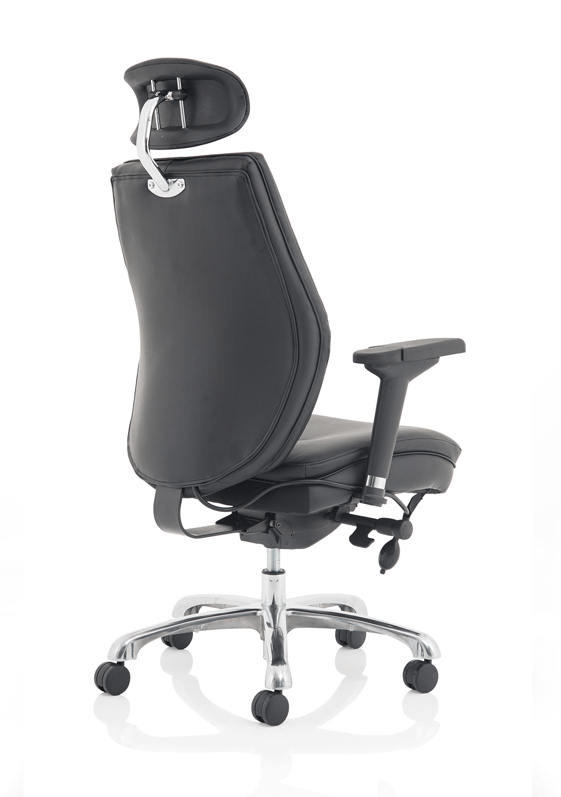 Domino High Back Black Posture Chair with Arms and Headrest