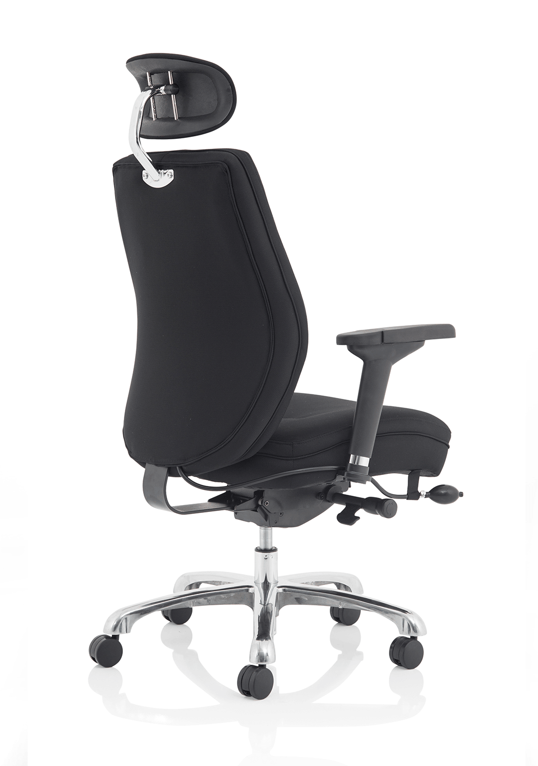 Heavy Duty Leather Posture Chair with Adjustable Arms & Headrest