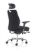 Domino High Back Black Posture Chair with Arms and Headrest