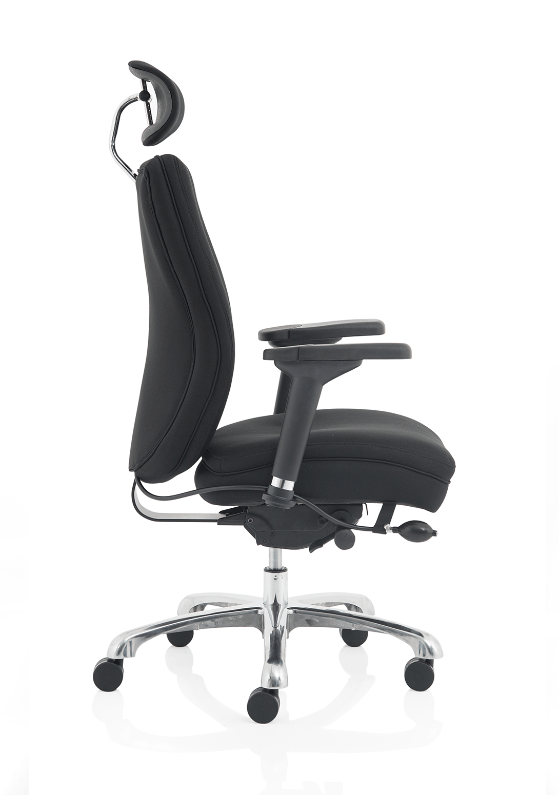 Heavy Duty Leather Posture Chair with Adjustable Arms & Headrest