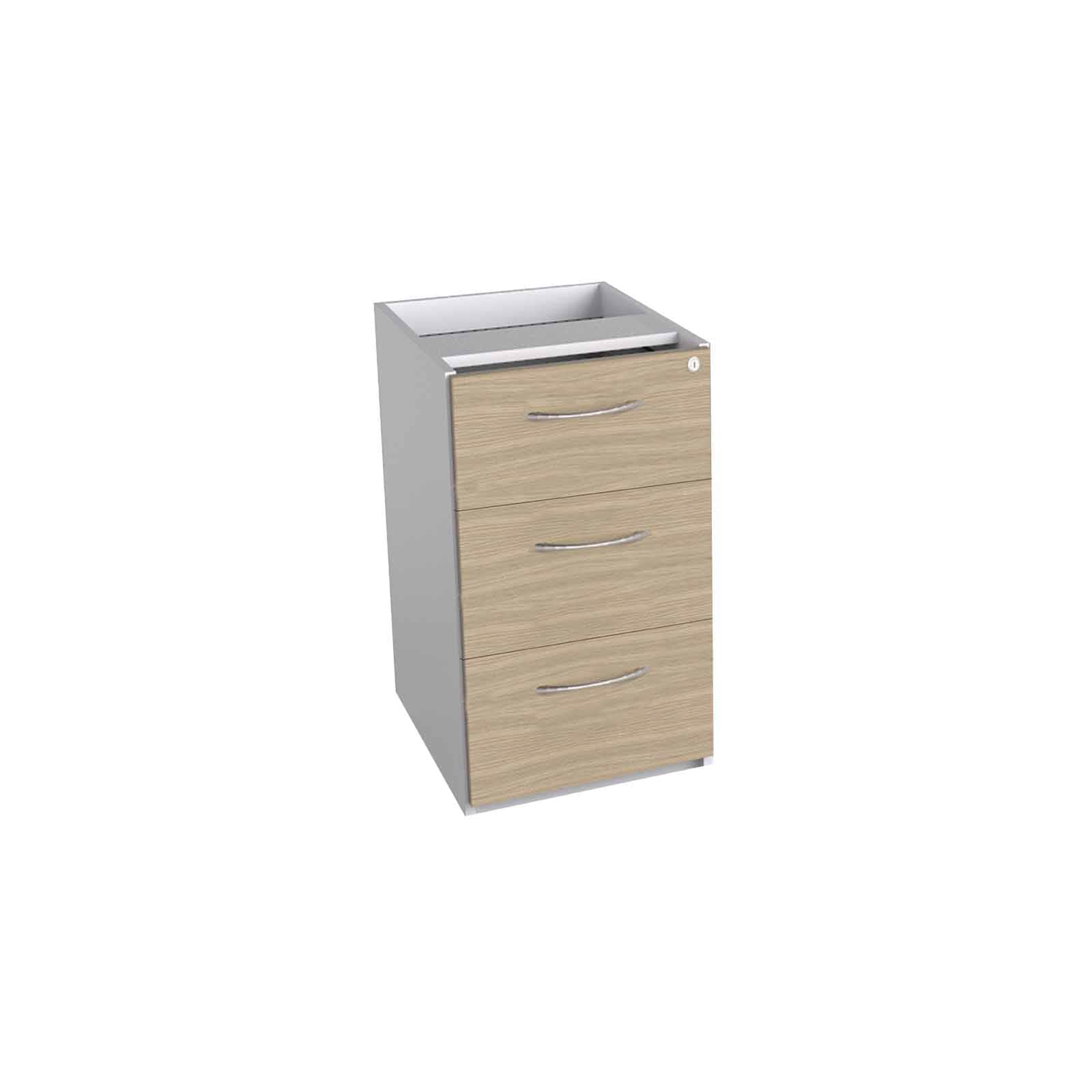 MADE TO ORDER Fixed 3 Drawer Pedestal Slim W310 x D530 x H516mm