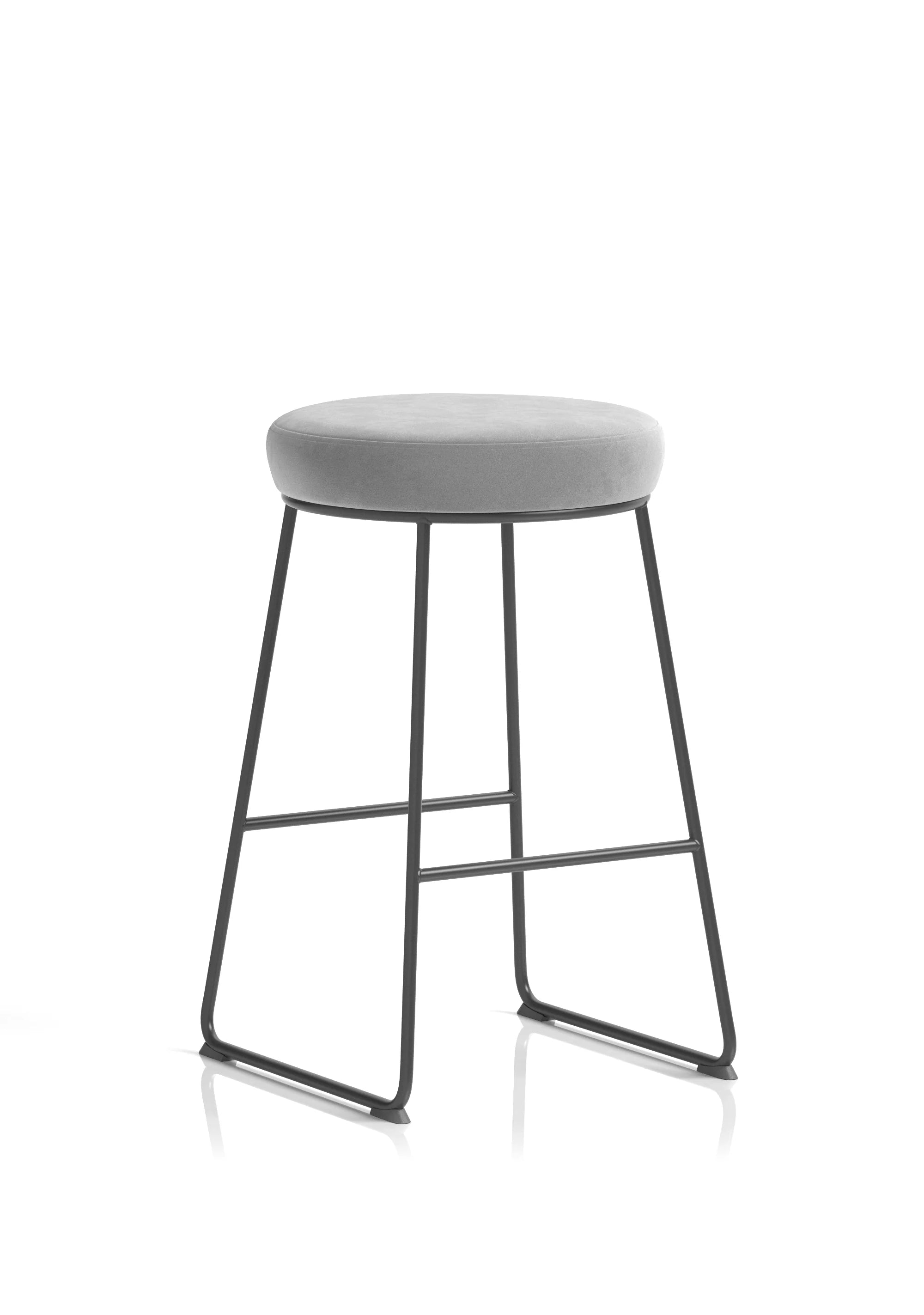 Turin Black Frame Fabric Seat Stool