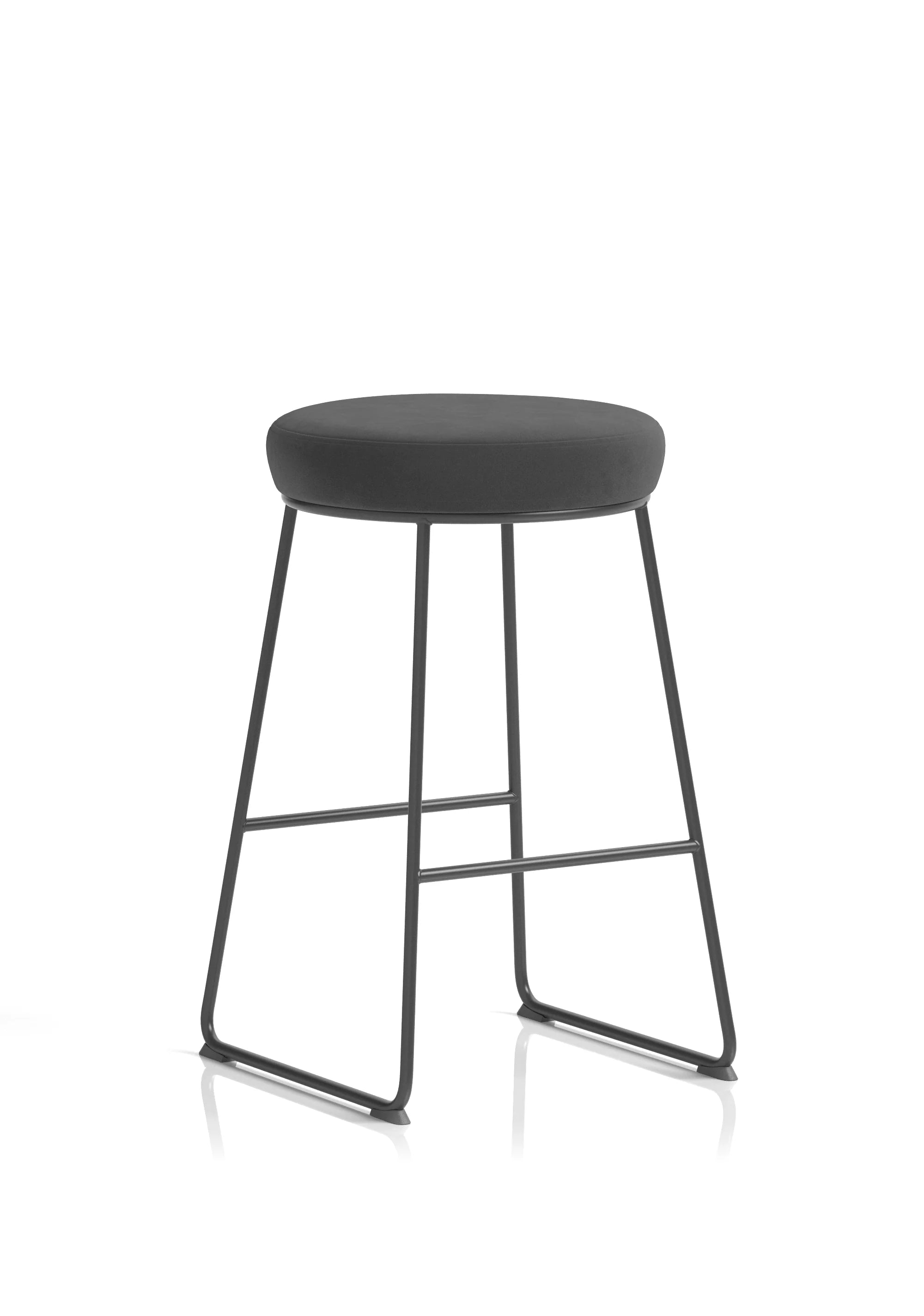 Turin Black Frame Fabric Seat Stool