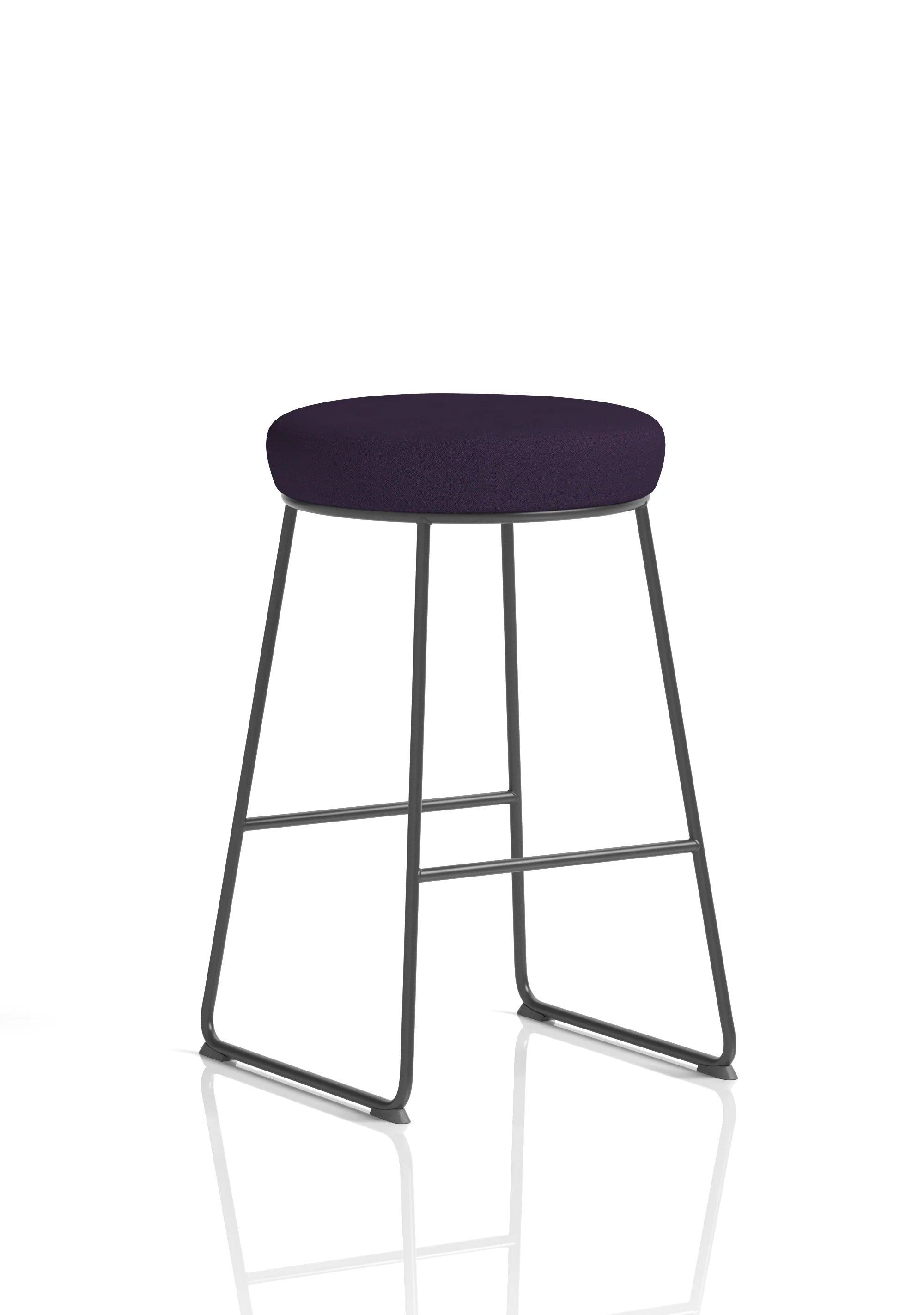 Turin Black Frame Fabric Seat Stool