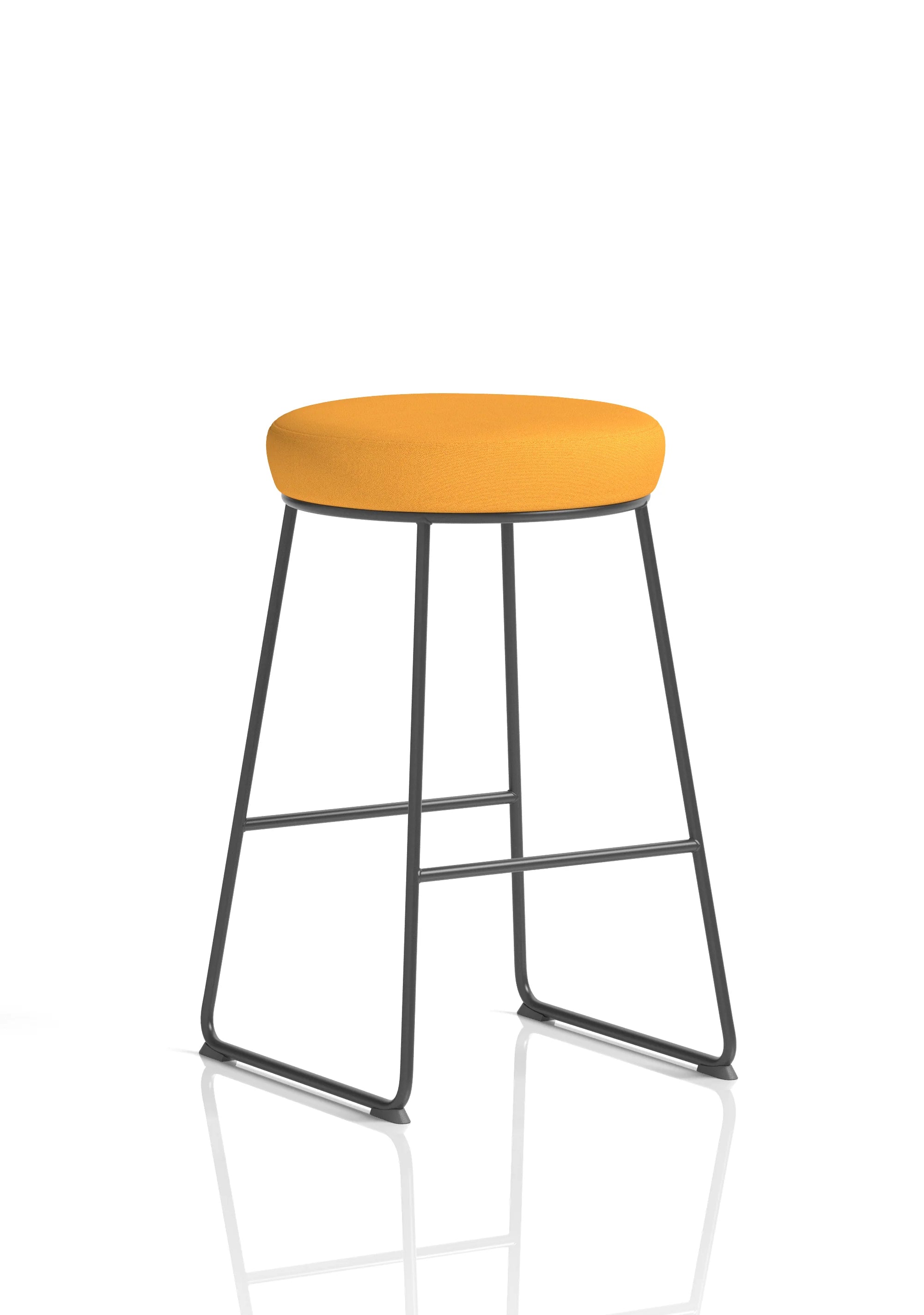 Turin Black Frame Fabric Seat Stool