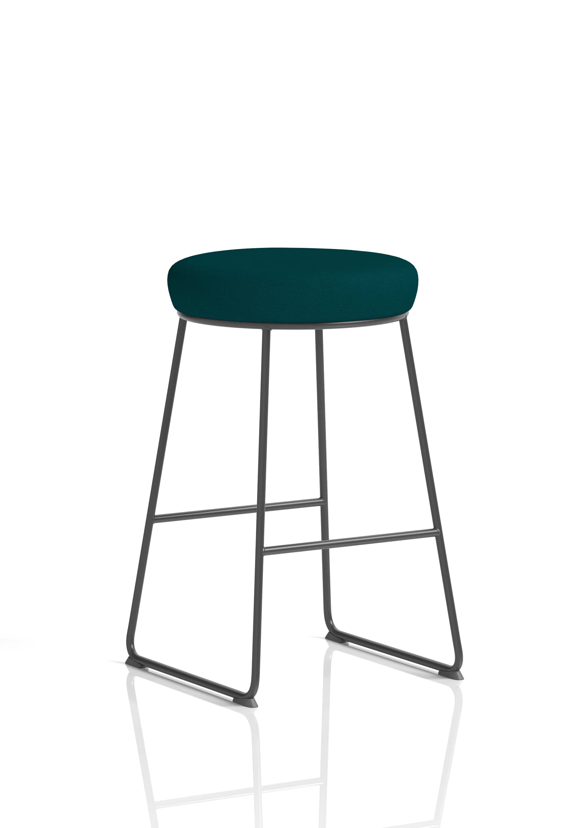 Turin Black Frame Fabric Seat Stool