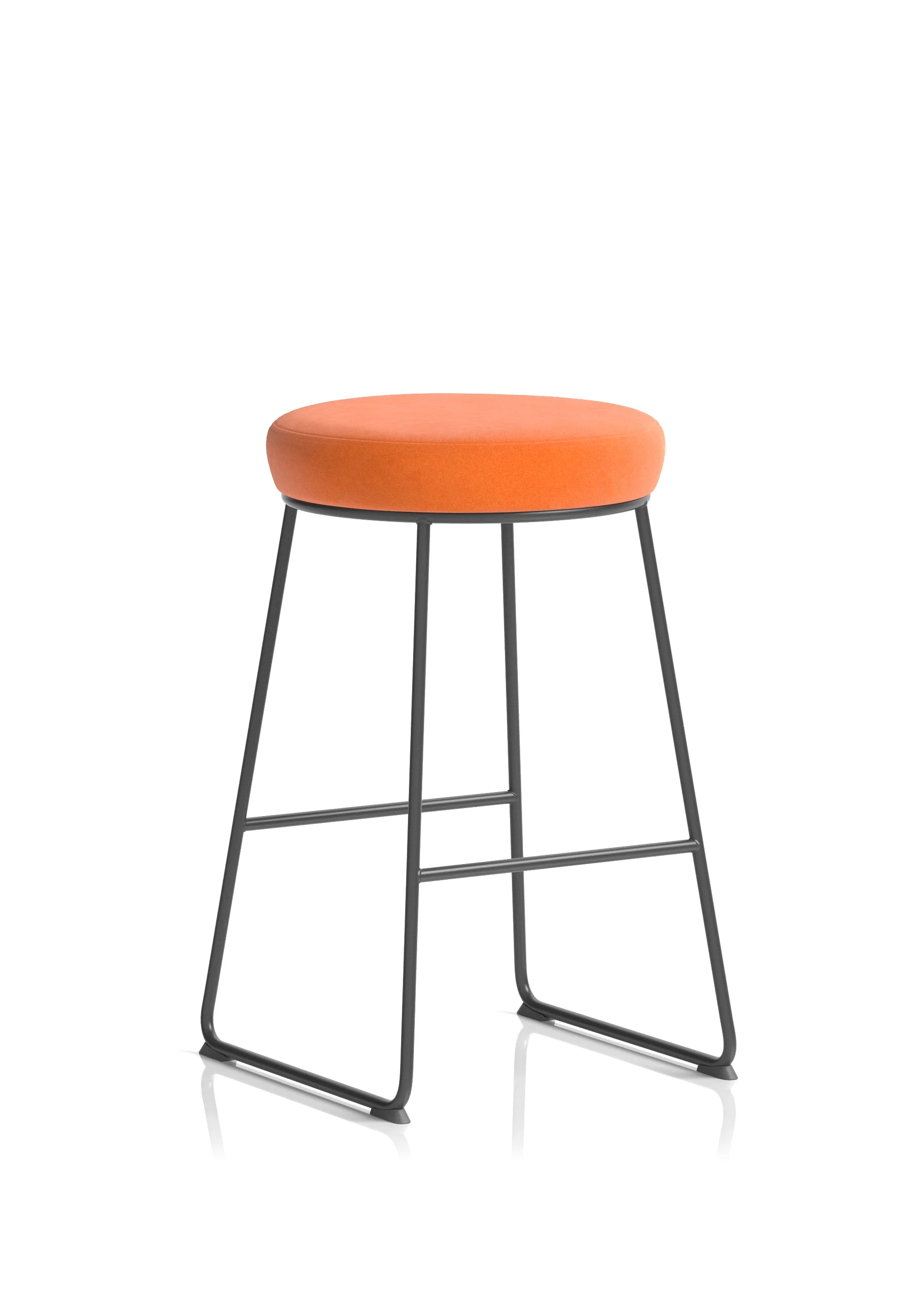 Turin Black Frame Fabric Seat Stool