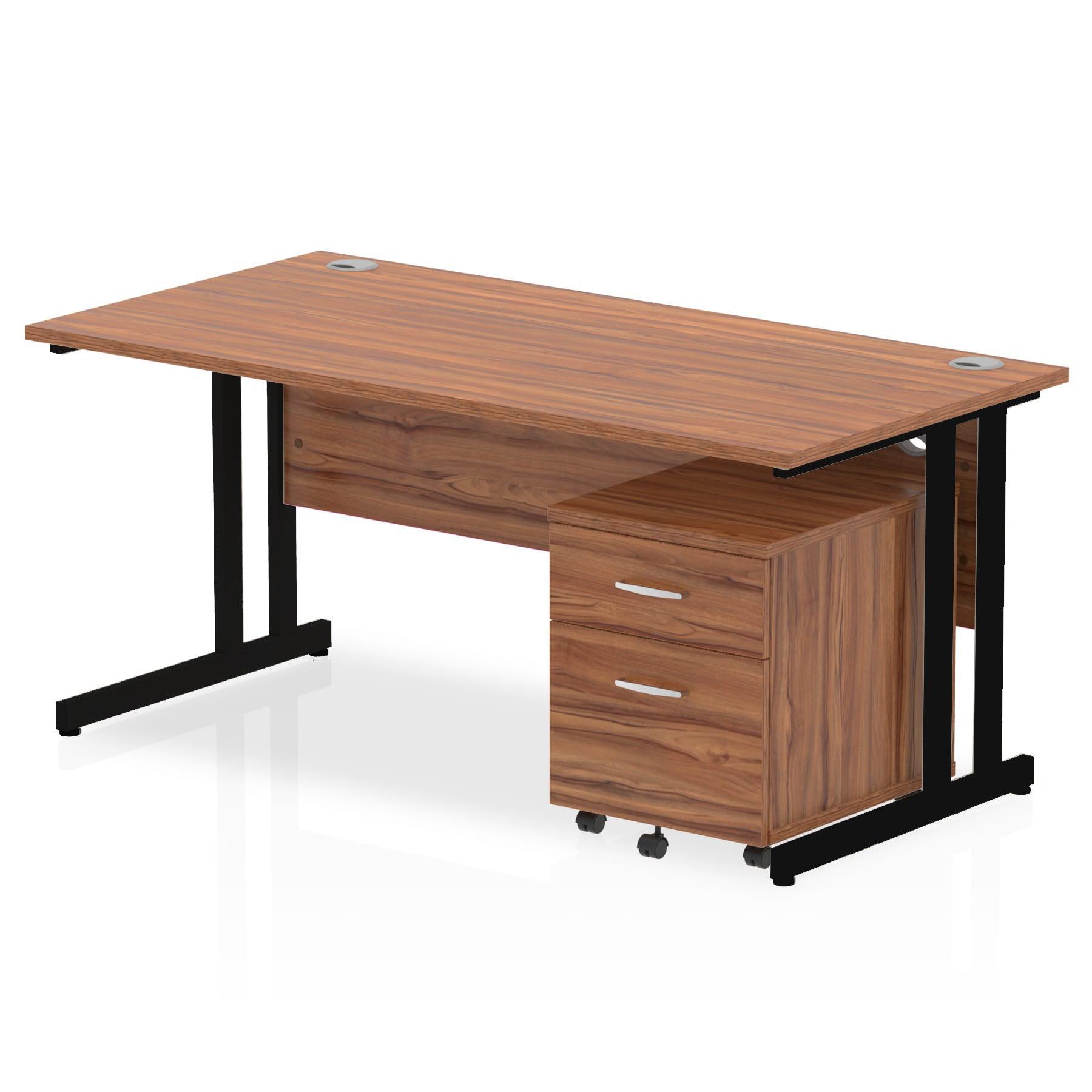 Impulse 1600mm Cantilever Straight Desk With Mobile Pedestal