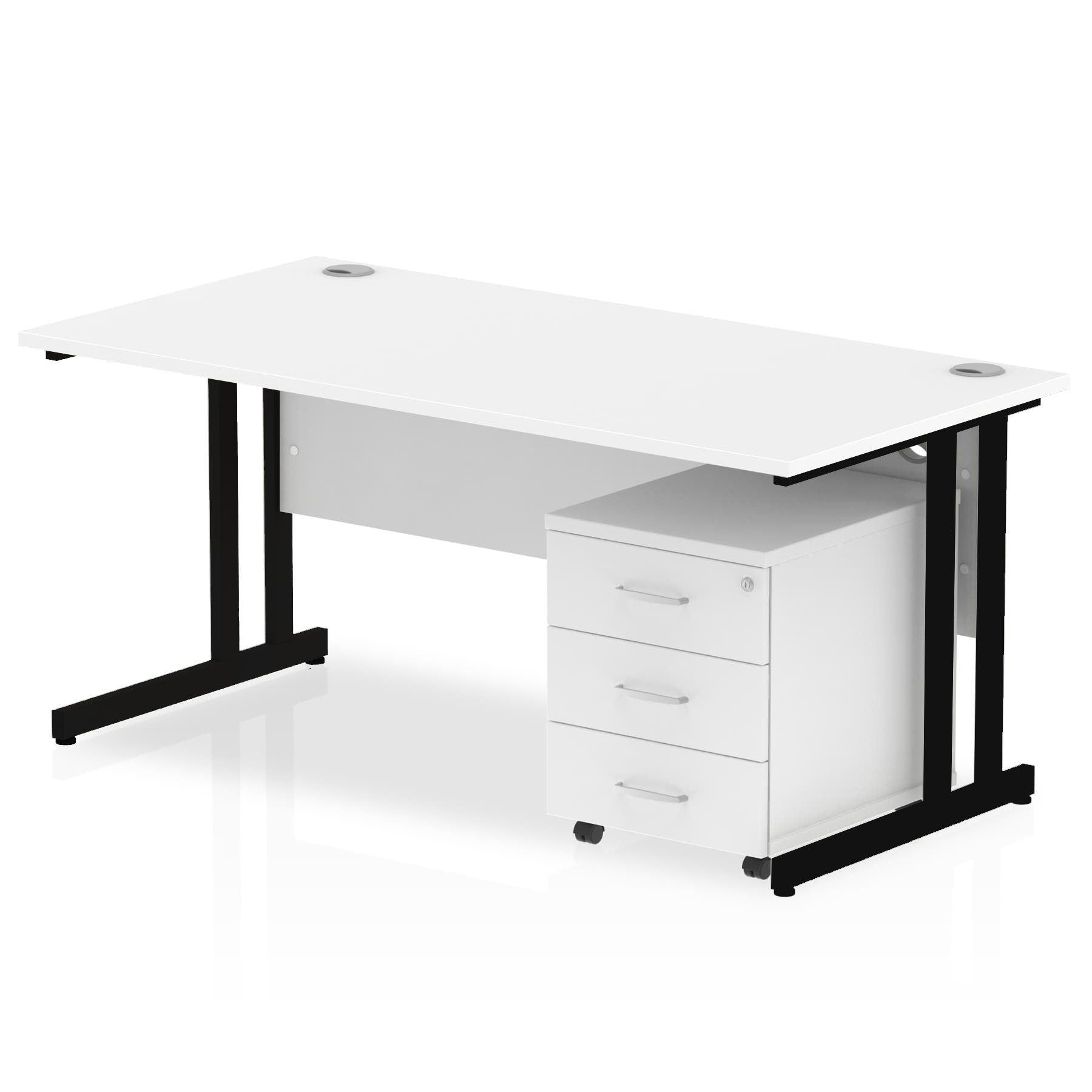 Impulse 1600mm Cantilever Straight Desk With Mobile Pedestal