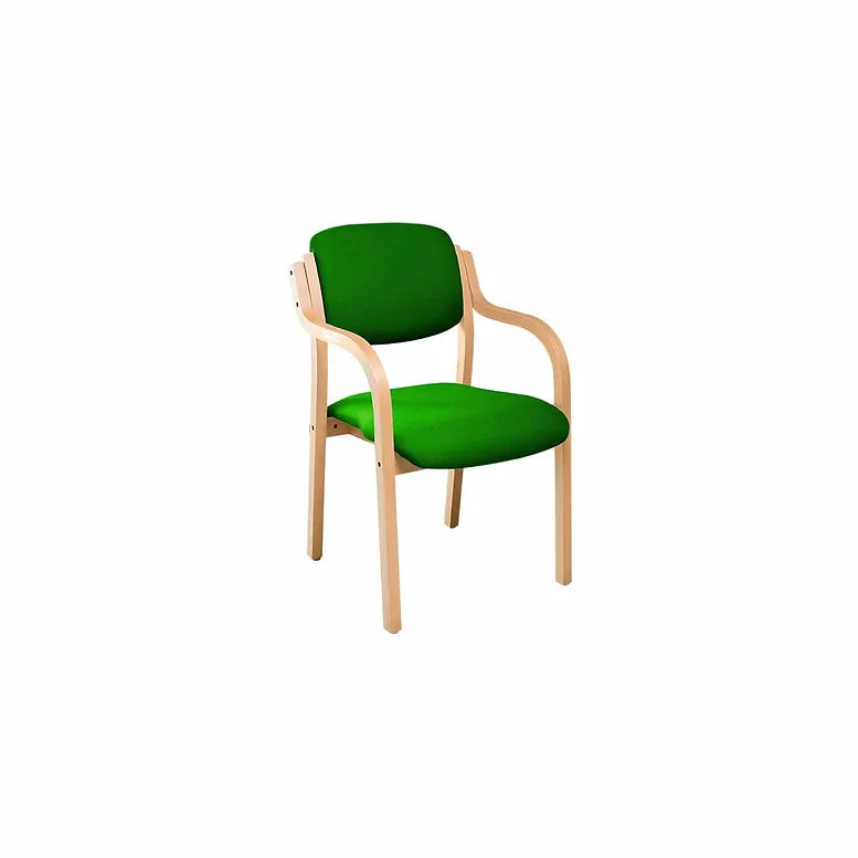 Upholstered Wooden Frame Meeting Chair with Arms