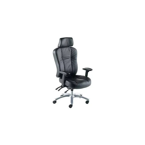 Zircon ZH1 Black Leather 24 Hour Ergonomic Chair with Headrest