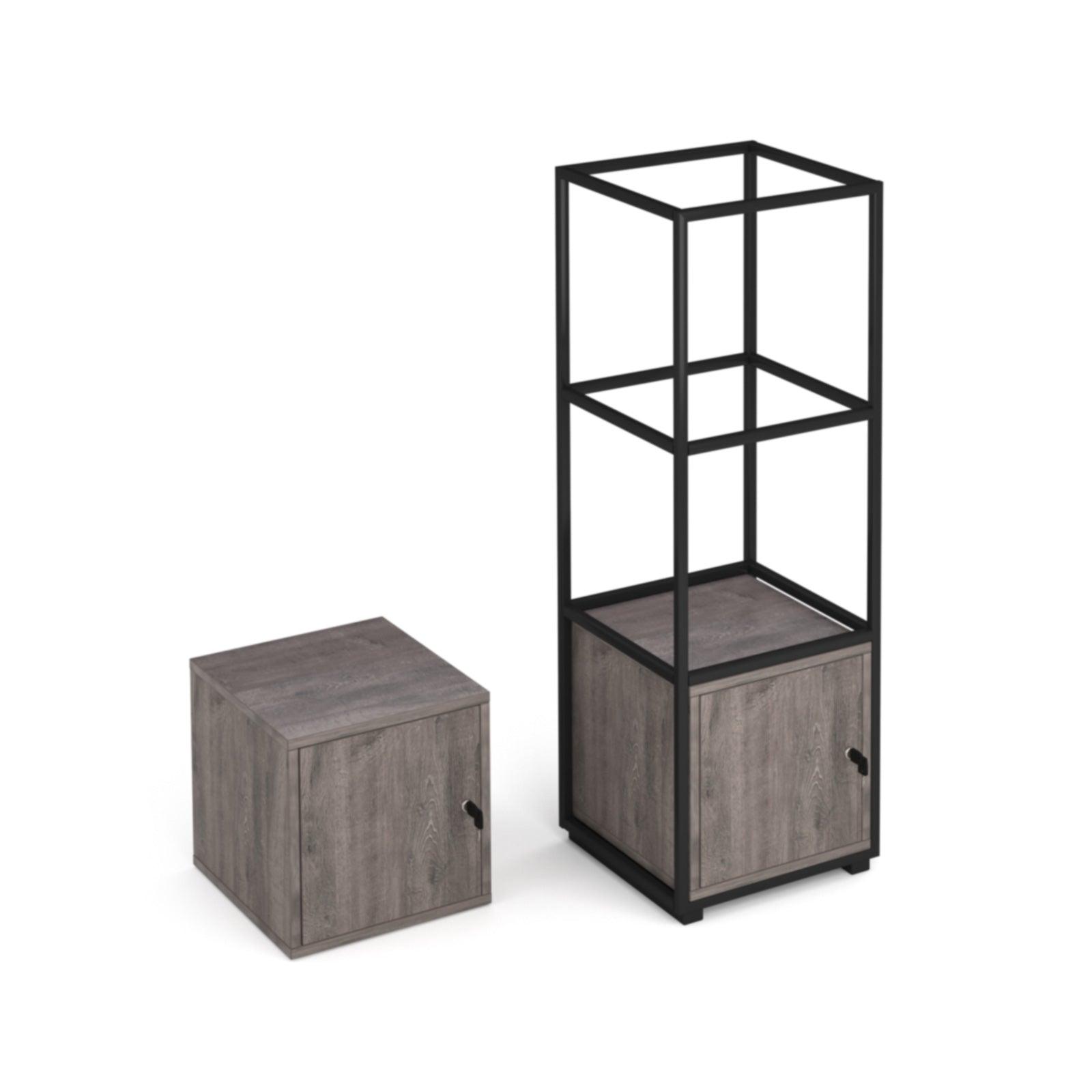 Flux modular storage single box locker - Grey Oak