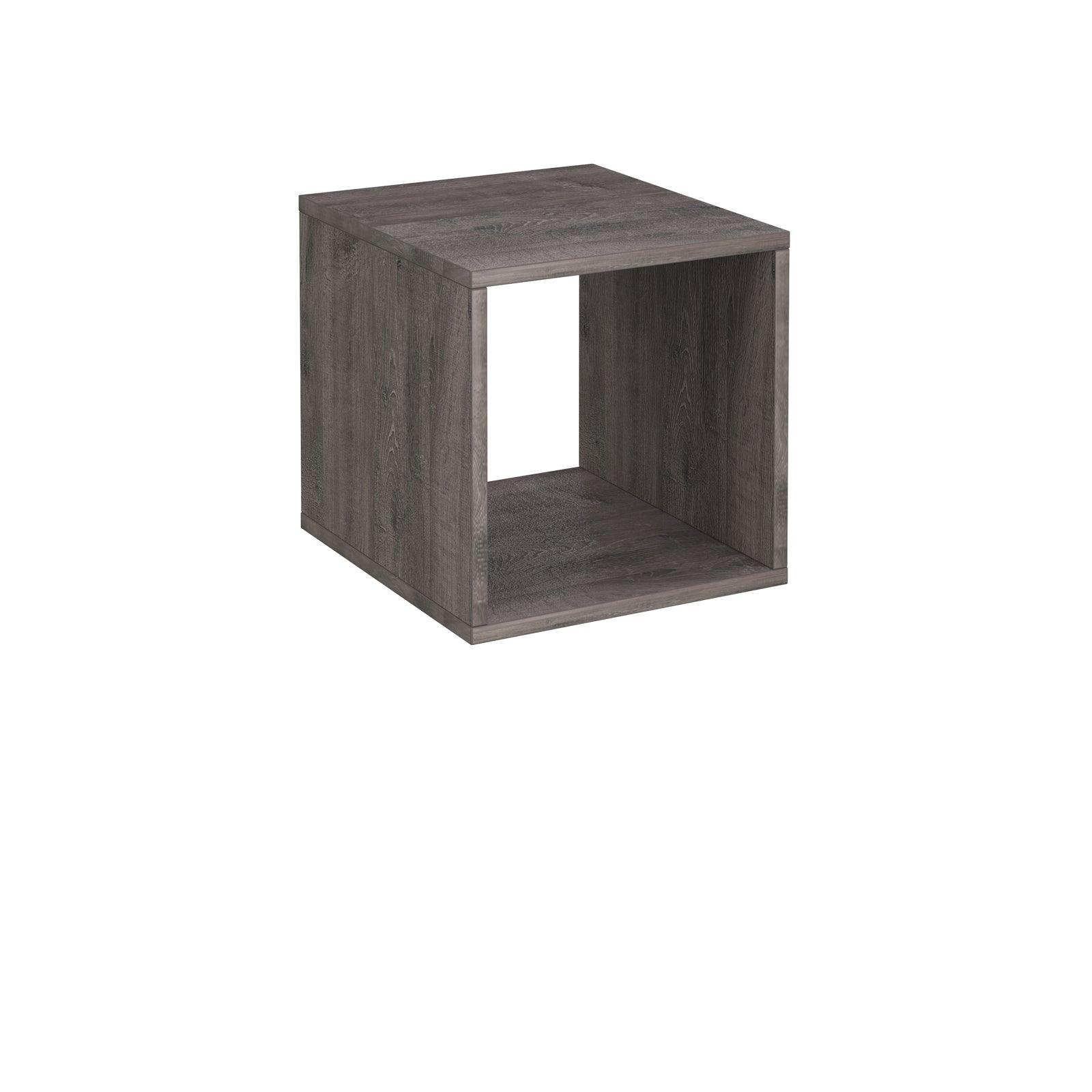 Flux modular storage single wooden cubby unit - Grey Oak