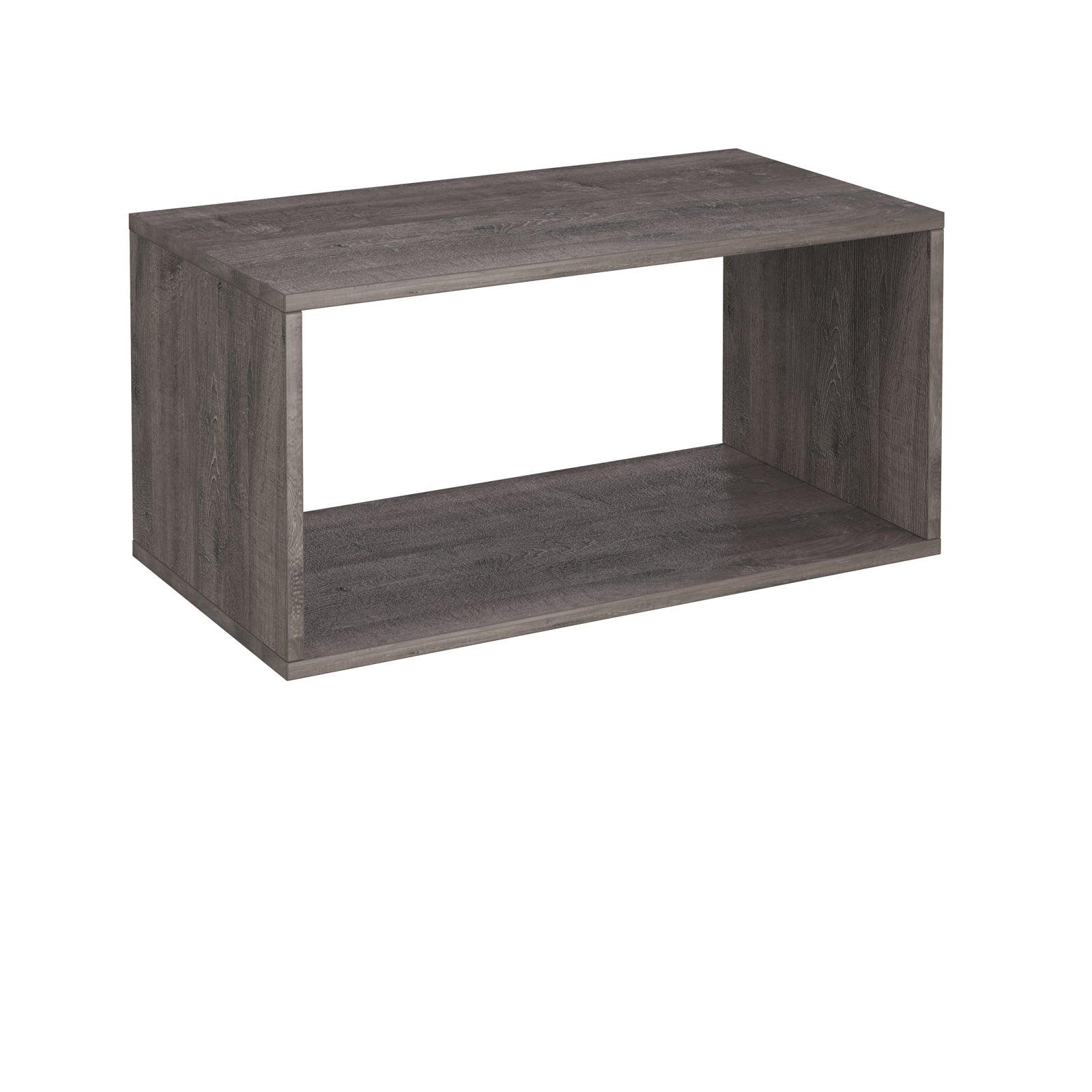 Flux modular storage double wooden cubby unit - Grey Oak