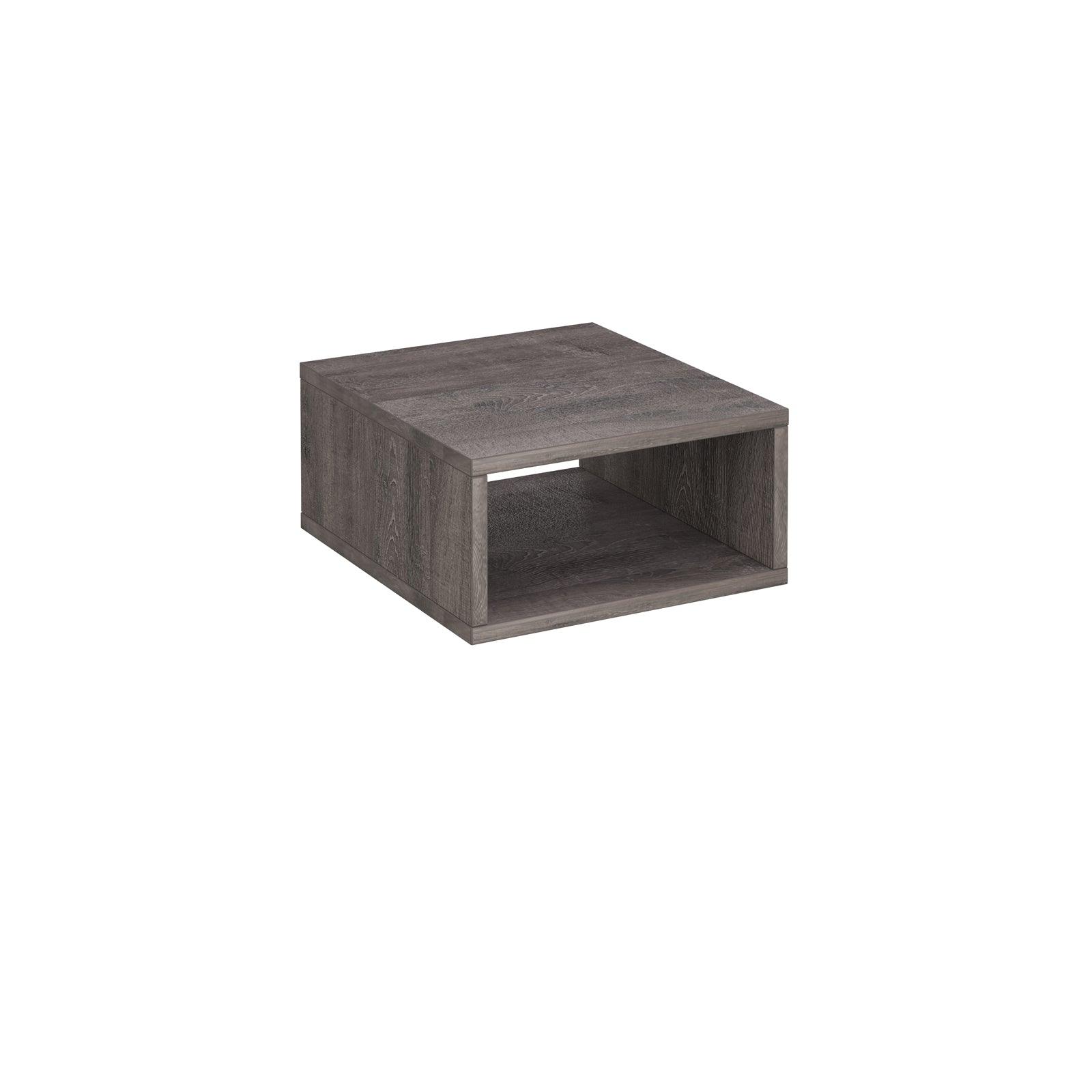 Flux modular storage single wooden cubby shelf - Grey Oak