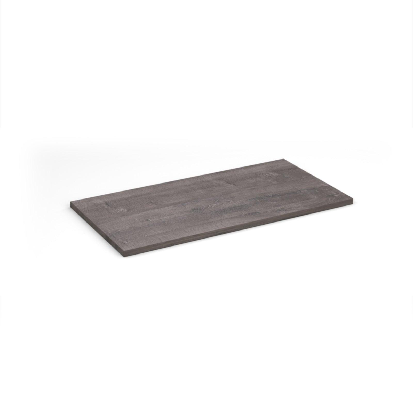 Flux modular storage double wooden top shelf - Grey Oak