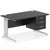 Impulse 1400mm Cable Managed Straight Desk With Fixed Pedestal